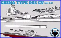 3D Printed 1/700/1250/2000 China Type 003 Aircraft Carrier Fujian Ship Model Kit