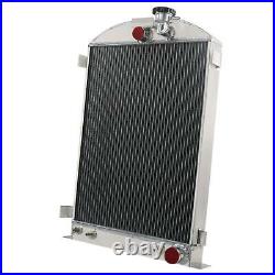 4 ROW Aluminum Radiator For 1932 Ford Hot Rod Chevy 350 V8 Engines US SHIP