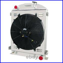 4 Row Radiator Shroud Fan For 1930-1938 1932 FORD Model HIGH BOY COUPE CHEVY V8
