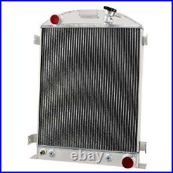 4 Row Radiator Shroud Fan For 1930-1938 1932 FORD Model HIGH BOY COUPE CHEVY V8