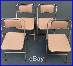 4 Vintage Samsonite Padded Folding Chairs Model 6883 I WILL SHIP EMAIL FOR PRICE