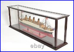 45-Inch LARGE DISPLAY CASE for Collectable Ship Boat Models Wood & Plexiglass