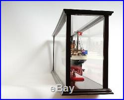 45 LARGE DISPLAY CASE for Collectable Ship Yacht Boat Models Wood & Plexiglass