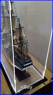 47 x 15 x 38 Inch Table Top Acrylic Display Case LED Lights for Tall Model Ships