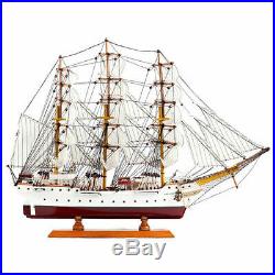 60cm 23.6 Hand-Crafted Wooden Sailboat Ship Model Miniature for Display / RU