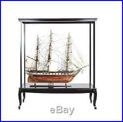 65 LARGE FLOOR STAND CASE For Collectibles Display Ship Yacht Boat Models Wood