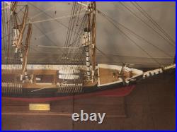 American Three Masted Clipper Ship Model Sovereign of the Seas Under Glass Case