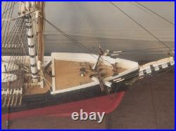 American Three Masted Clipper Ship Model Sovereign of the Seas Under Glass Case