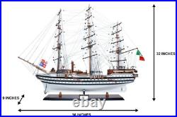 Amerigo Vespucci Italian Navy Training Tall Ship Wood Model 36 Semi-Built New