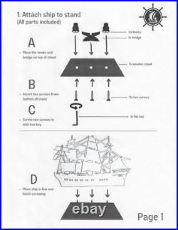 Amerigo Vespucci Italian Navy Training Tall Ship Wood Model 36 Semi-Built New