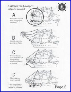 Amerigo Vespucci Italian Navy Training Tall Ship Wood Model 36 Semi-Built New