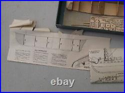 Antique 1933 Ideal Ironside The Constitution Wood Ship Model Kit 18 withBox Vtg
