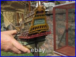 Antique 3/8 Scale Model Spanish Galleon Ship w Glass Case 1927 Dillsburg Pa