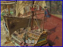 Antique 3/8 Scale Model Spanish Galleon Ship w Glass Case 1927 Dillsburg Pa Antique 3/8 Scale Model Spanish Galleon Ship w Glass Case 1927 Dillsburg Pa