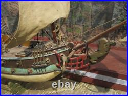 Antique 3/8 Scale Model Spanish Galleon Ship w Glass Case 1927 Dillsburg Pa