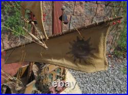 Antique 3/8 Scale Model Spanish Galleon Ship w Glass Case 1927 Dillsburg Pa