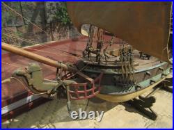Antique 3/8 Scale Model Spanish Galleon Ship w Glass Case 1927 Dillsburg Pa
