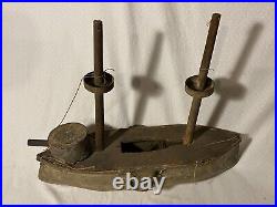 Antique Handmade Folk Art Ship Model USS Montgomery circa 1860s Civil Bliss U-66