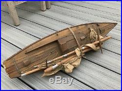 Antique Pond Yacht Model Sailboat For Restoration