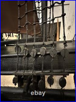 Antique Primitive Handmade Folk Art Pond Boat Model Ship