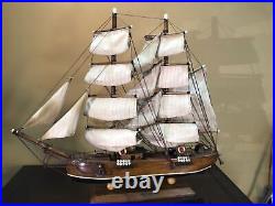 Antique Sailing Ship NOT A KIT 17.5tall 19long All Wood Bric-Barca Siglo XIX