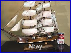 Antique Sailing Ship NOT A KIT 17.5tall 19long All Wood Bric-Barca Siglo XIX