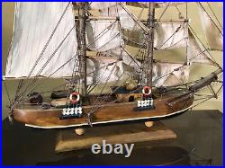 Antique Sailing Ship NOT A KIT 17.5tall 19long All Wood Bric-Barca Siglo XIX