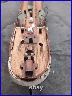 Antique Wooden Ship Model Sailing Ship PARMA For Restoration Missing Masts