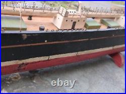 Antique Wooden Ship Model Sailing Ship PARMA For Restoration Missing Masts