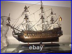 Antique wood ship model sanfelipe 1690