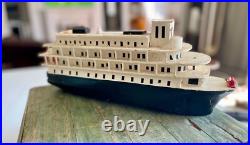 Antique wooden Ocean Liner Steam Ship Boat folk art hand made