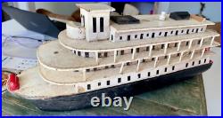Antique wooden Ocean Liner Steam Ship Boat folk art hand made Antique wooden Ocean Liner Steam Ship Boat folk art hand made