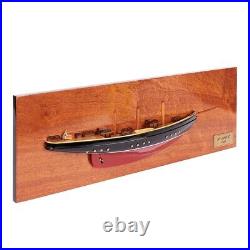 Atlantic Half Hull Wooden Model Ship 60cm Length Nautical Decor for Home