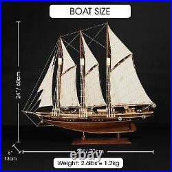 Atlantic Wooden Ship Boat Model 28 for Decor America Yacht Collection Handmade