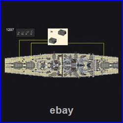 Bismarck Battleship Ship Model 1200 Scale 7164 Pieces Building Toys MOC Build