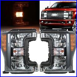 Black Headlights for 2017 2018 2019 Ford f250 F350 F-450 F-550 Super Duty Pair