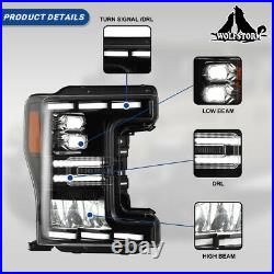 Black LED Headlights for 2017-2020 Ford F-250/F-350/F-450/F-550 Super Duty PAIR