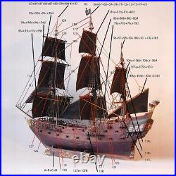 Black Pearl Paper Pirate Model Ship Caribbean Boat Decor Handmade Ship for US