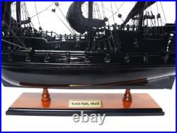 Black Pearl Pirate Ship Model Handmade Wooden 20 Inches Fully Assembled