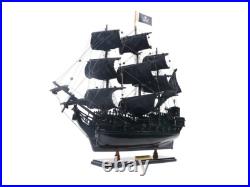 Black Pearl Pirate Ship Model Handmade Wooden 20 Inches Fully Assembled