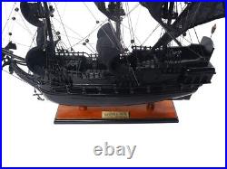 Black Pearl Pirate Ship Model Handmade Wooden 20 Inches Fully Assembled