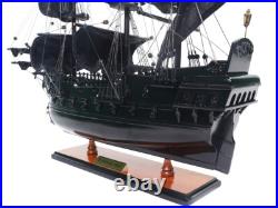 Black Pearl Pirate Ship Model Handmade Wooden 20 Inches Fully Assembled