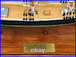 Blue Nose Sailing Ship Model with Custom Glass and Wood Trim Case Blue Nose Sailing Ship Model with Custom Glass and Wood Trim Case