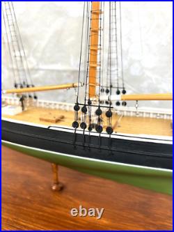 Blue Nose Sailing Ship Model with Custom Glass and Wood Trim Case