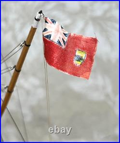 Blue Nose Sailing Ship Model with Custom Glass and Wood Trim Case