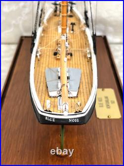 Blue Nose Sailing Ship Model with Custom Glass and Wood Trim Case