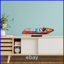 Blue Riva Aquarama Wooden Italian Speed Boat 53Cm Length