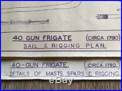 Blueprints/Plan Set For Model Of Royal Navy 40 Gun Frigate 19th Century Ship #5