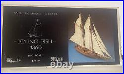 Boat Model Wooden Sailboat Ship Kit Flying Fish 1860 150 NIB Vintage Schooner