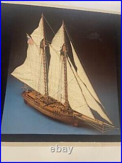 Boat Model Wooden Sailboat Ship Kit Flying Fish 1860 150 NIB Vintage Schooner